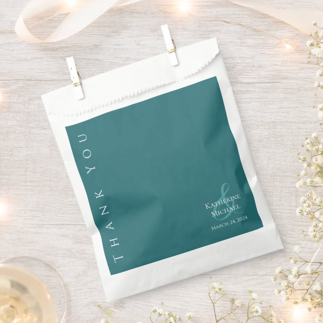 Modern Emerald Green-Wedding Thank you-  Favour Bags (Clipped)