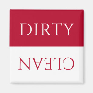 Modern Empire Red White Dirty/Clean Dishwasher Magnet