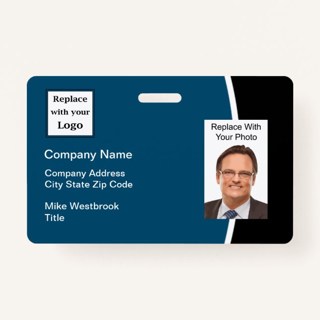 Modern Employe Company Logo ID Badge (Front)