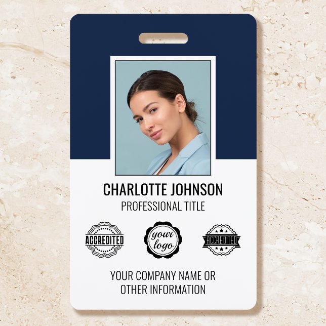 Modern Employee Business ID Security Blue ID Badge (Creator Uploaded)