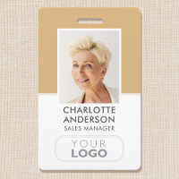 Modern Employee ID Name Company Logo Gold