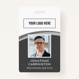 Modern Employee ID Photo Logo QR Code Badge ID Badge