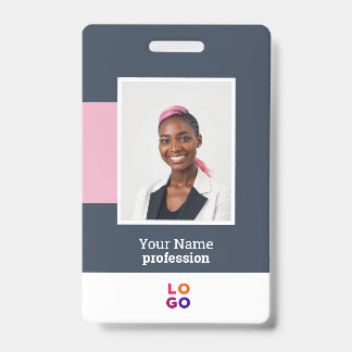 Modern Employee Logo, Photo, Qr Code, Name Badge ID Badge