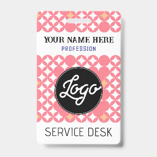 Modern Employee Name Business Logo Staff Tag Badge ID Badge