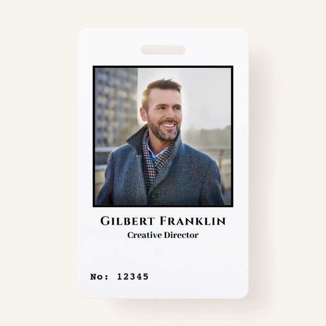 Modern Employee Photo ID Cards Custom Badge ID Badge (Front)
