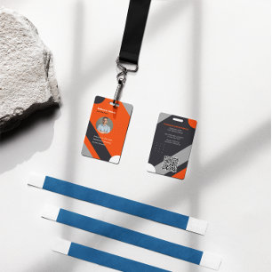 Modern Employee Photo ID Company Security QR Badge