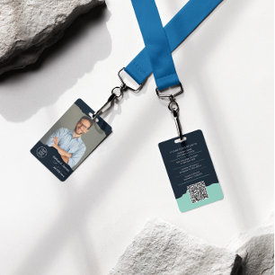Modern Employee Photo ID Company Security QR Badge