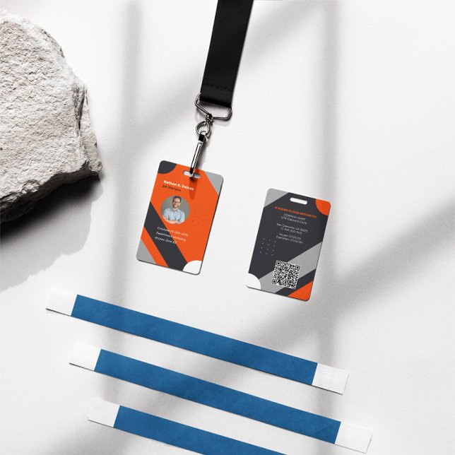 Modern Employee Photo ID Company Security QR ID Badge (Creator Uploaded)