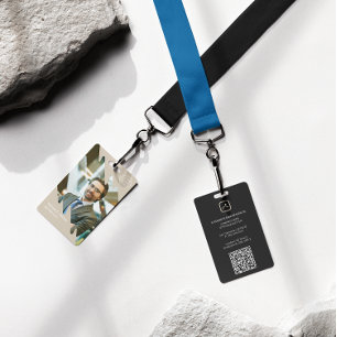 Modern Employee Photo ID Company Security QR ID Badge