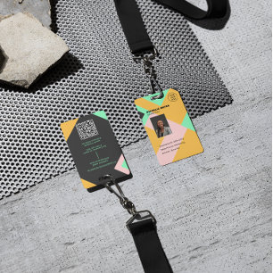 Modern Employee Photo ID Company Security QR ID Badge