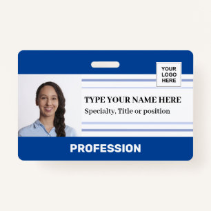 Modern Employee Photo Logo Barcode Name Badge ID Badge
