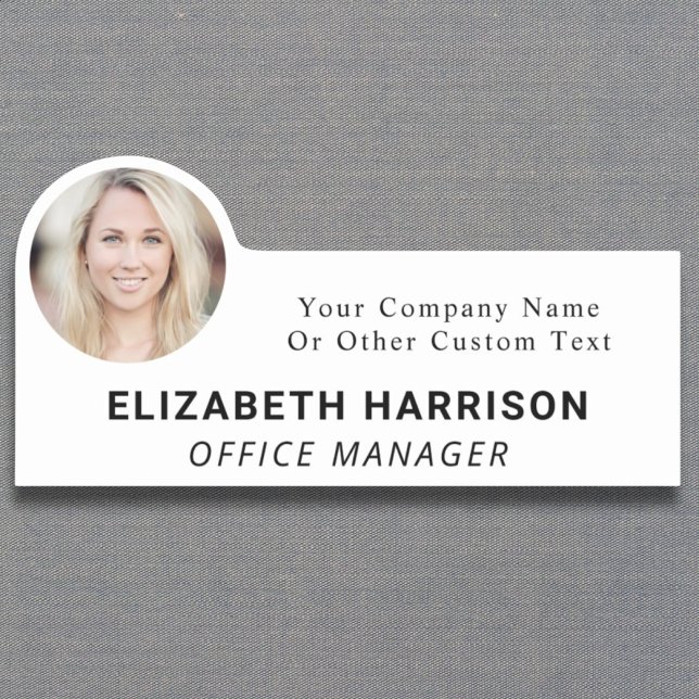 Modern Employee Photo Name Tag (Creator Uploaded)