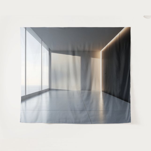 Modern Empty Room Interior Backdrop Tapestry (Front (Horizontal))