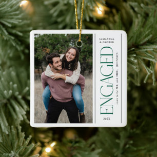 Modern Engaged Couples Photo Mr & Mrs Ceramic Ornament