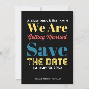 Modern Engaged Wedding Couple Announcement