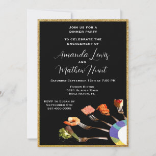Modern Engagement Dinner Party (5x7) Invitation