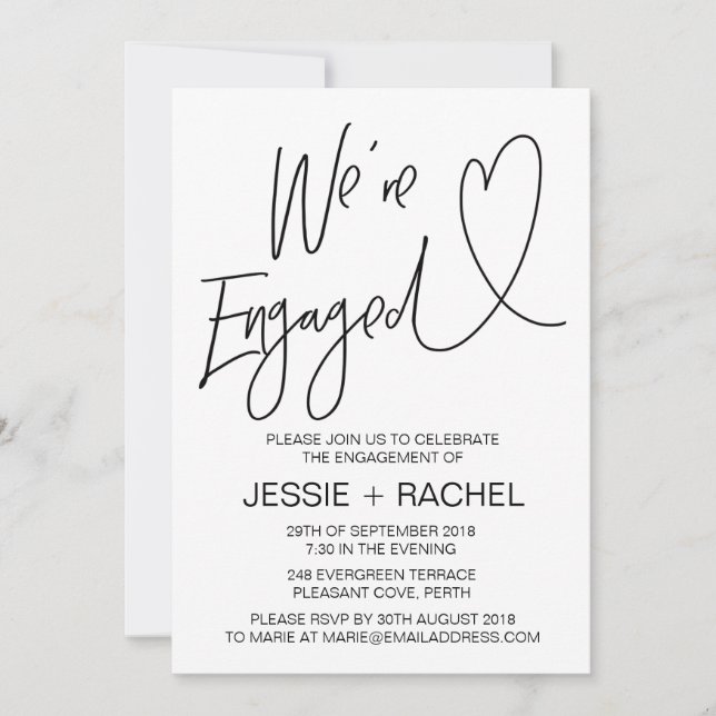 Modern Engagement Invitation (Front)