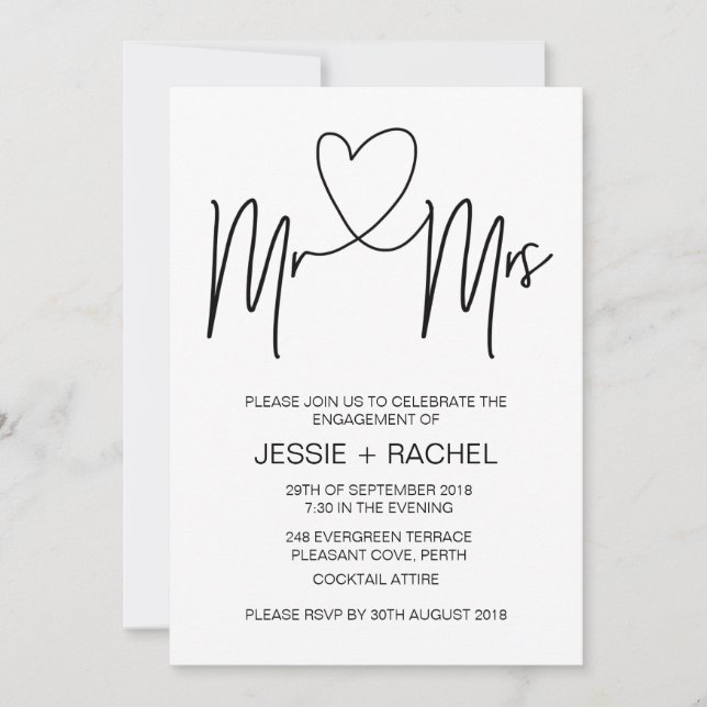 Modern Engagement Invitations (Front)