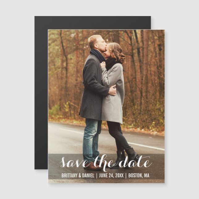 Modern Engagement Magnetic Save The Date Magnetic Invitation (Front/Back)