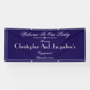 Modern Engagement Party Custom Names Chic Welcome Banner
