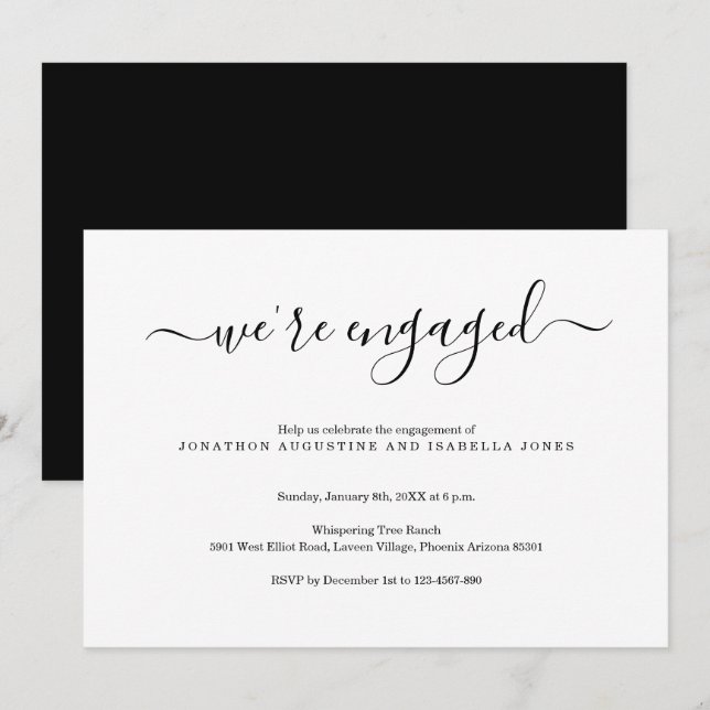 Modern Engagement Party Invitation (Front/Back)