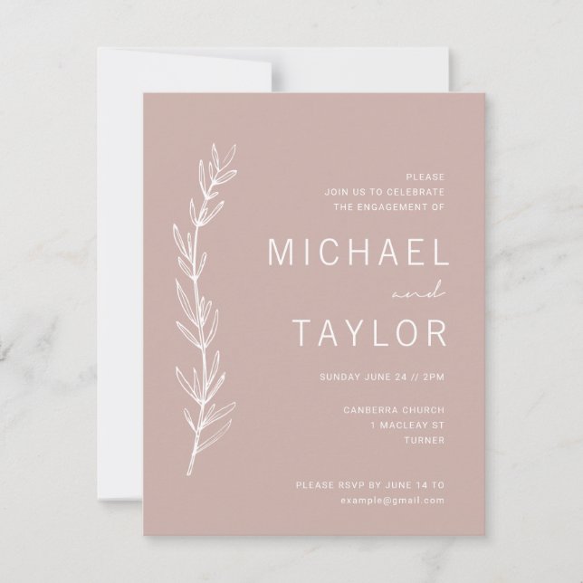 Modern Engagement Party Invitation (Front)