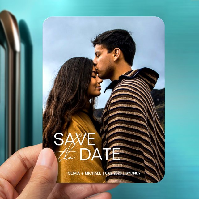 Modern engagement save the date wedding favours magnet (Creator Uploaded)