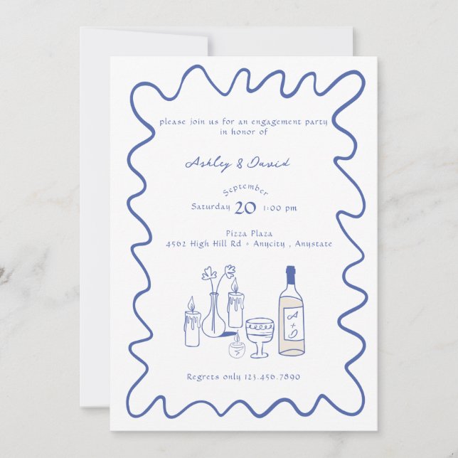 Modern Engagement | Whimsical Wedding Invitations (Front)
