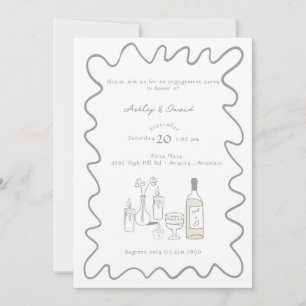 Modern Engagement   Whimsical Wedding Invitations
