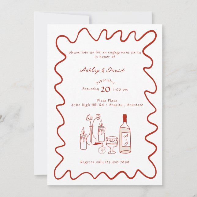 Modern Engagement | Whimsical Wedding Invitations (Front)
