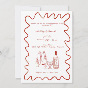 Modern Engagement   Whimsical Wedding Invitations