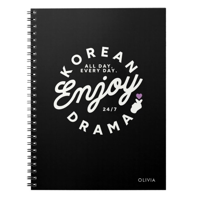 Modern Enjoy Korean Drama Lover Personalised Notebook (Front)
