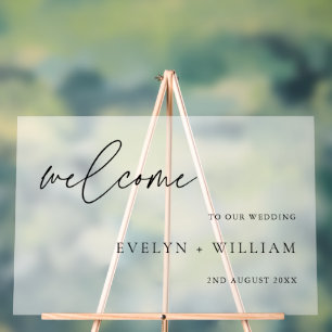 Modern Entrance Frosted Welcome Wedding  Acrylic Sign