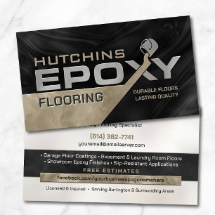 Modern Epoxy Flooring and Resin Coating Business Card