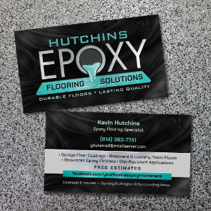 Modern Epoxy Flooring and Resin Coating Business Card