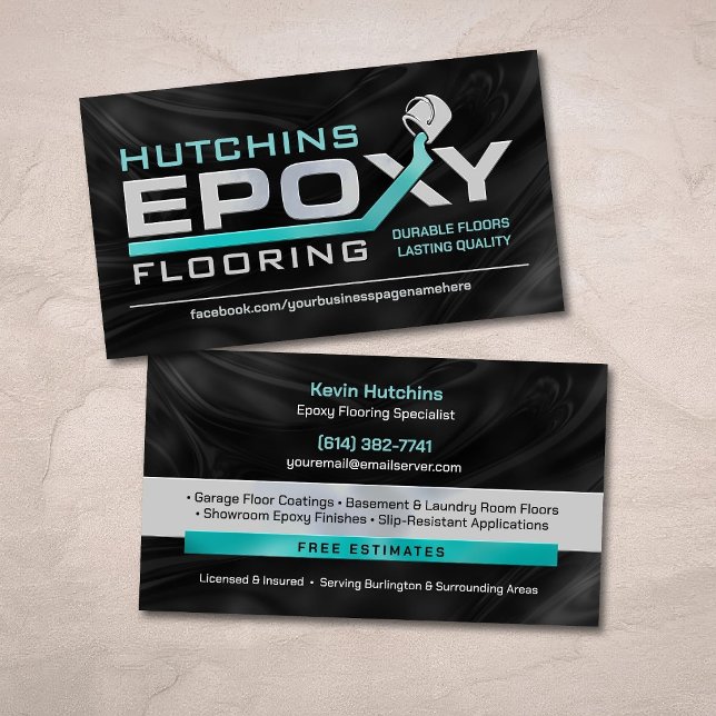 Modern Epoxy Flooring and Resin Coating Business Card (Creator Uploaded)