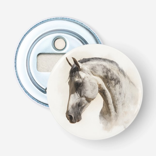 Modern Equestrian Elegant Lusitano Horse Bottle Opener (Front)