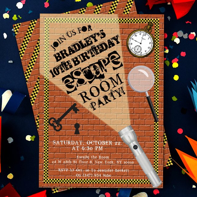 Modern Escape Room Party Any Age Birthday Invitation (Creator Uploaded)