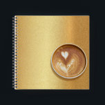 Modern Espresso Coffee Cup Photo Cool Golden Notebook<br><div class="desc">Modern Espresso Coffee Cup Photo Cool Golden Square Spiral Notebook.</div>