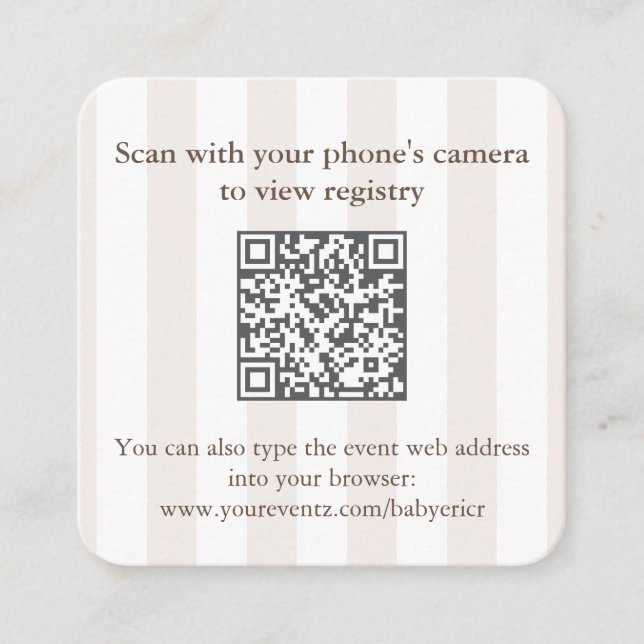 Modern Espresso Martini Bridal Shower QR Code RSVP Enclosure Card (Front)