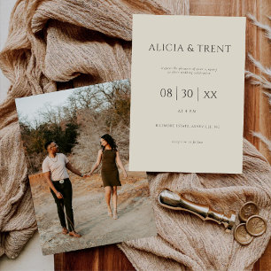 Modern Estate Wedding Invitation   Elegant Minimal