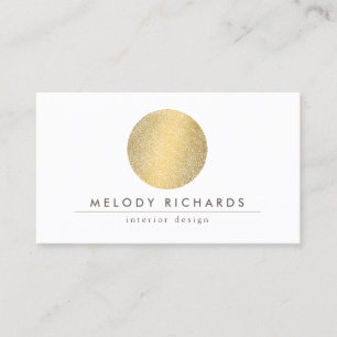 Modern Etched Gold Circle Business Card