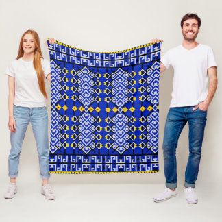 Modern ethnic geometric pattern fleece blanket