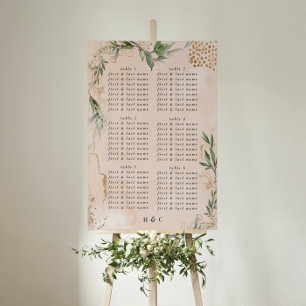Modern Eucalyptus Abstract Wedding Seating Chart