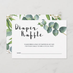 Modern Eucalyptus Baby Shower Diaper Raffle Enclosure Card