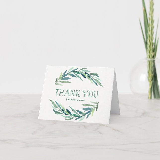 Modern Eucalyptus | Baby Shower Thank You Card (Front)