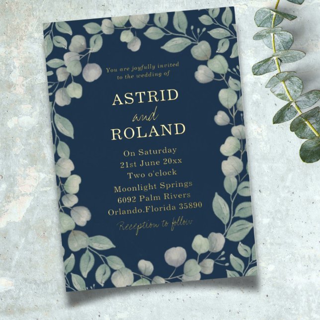 Modern Eucalyptus Blue & Real Gold Wedding (Creator Uploaded)