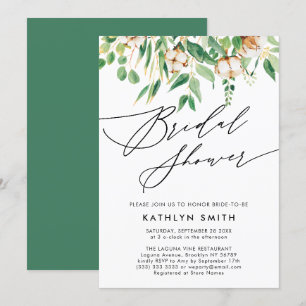Modern Eucalyptus Botanical Greenery Bridal Shower Invitation