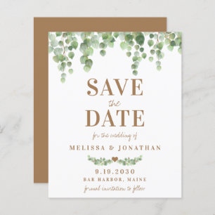Modern Eucalyptus Botanical Wedding Save The Date