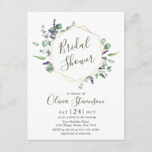 Modern Eucalyptus Bridal Shower Invitation Card